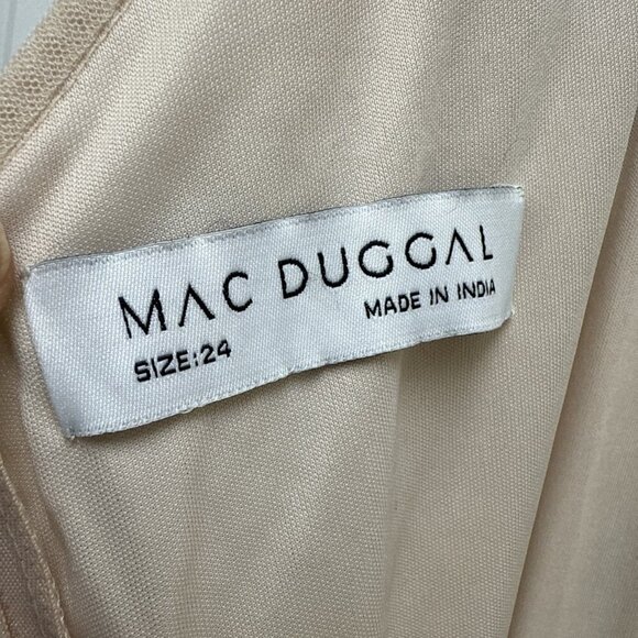 MAC DUGGAL Plus Size 24 Beige 93575 Embellished A-Line Evening Gown Dress $998 - Picture 13 of 16